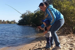 Boy's 1st fishing trip. Dad moment.