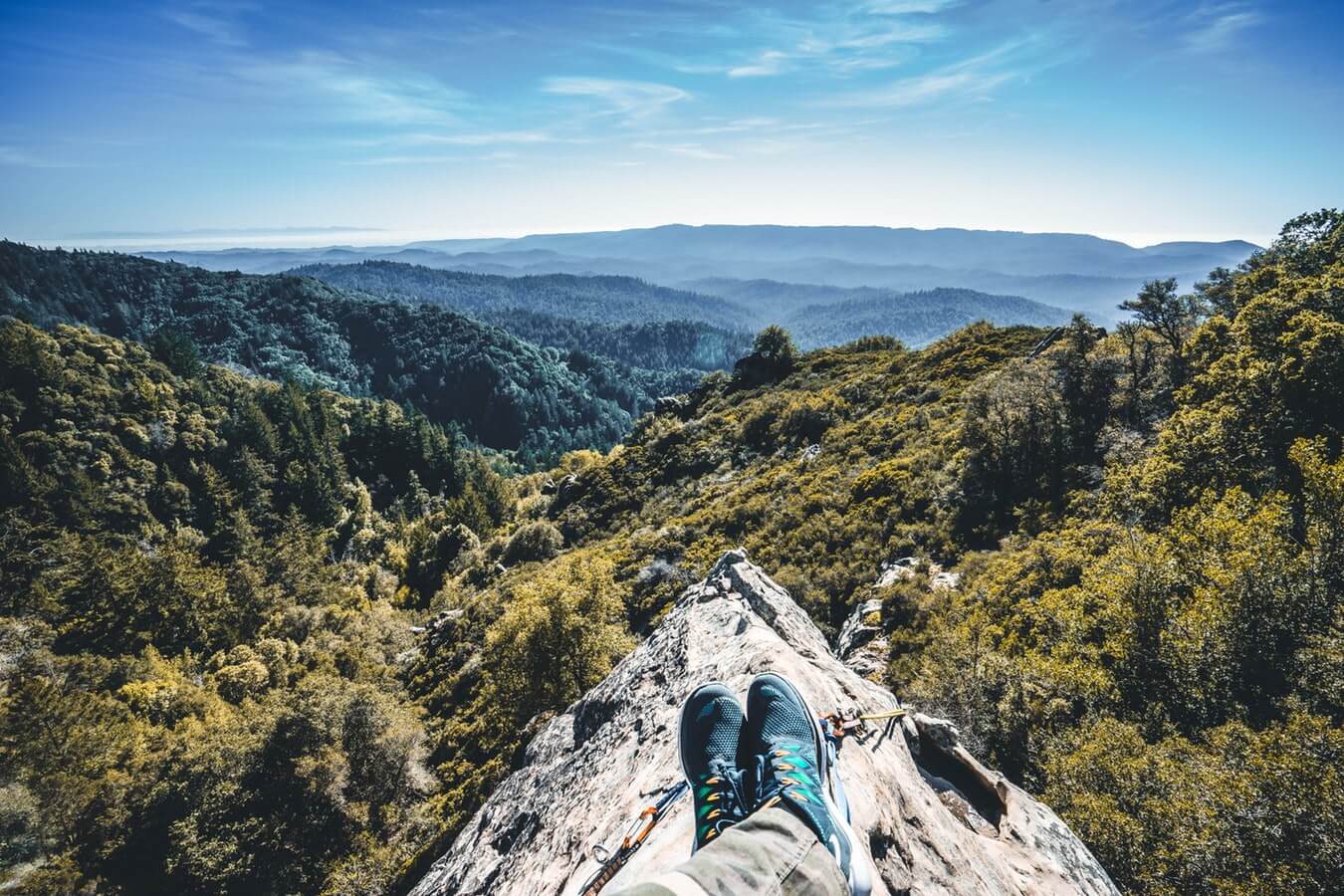 View from the peak of a mountain overlooking the range