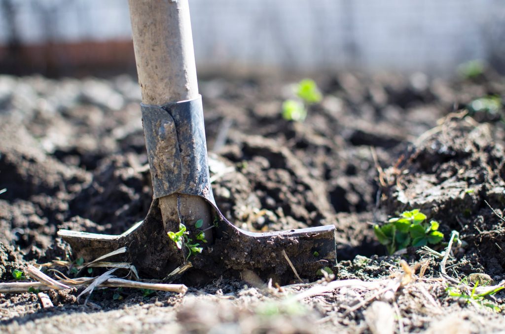 Shovel in mud